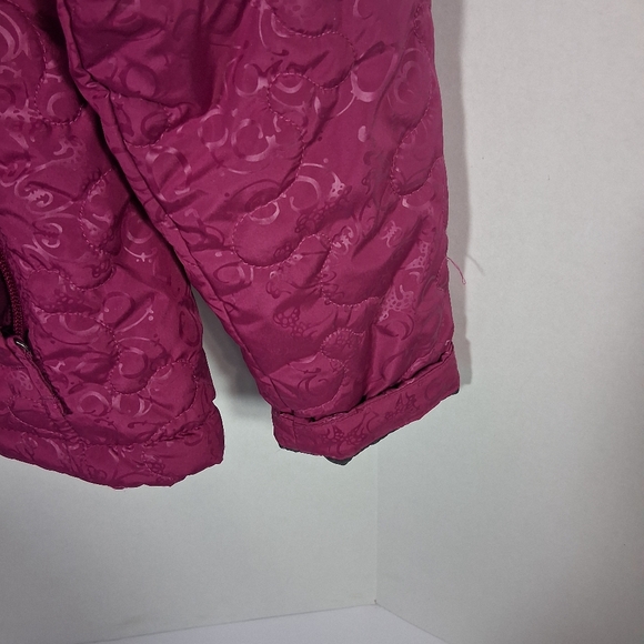 White Sierra Lined Floral Fuschia/Pink Barbiecore Women's Puffer Jacket M - Picture 10 of 12